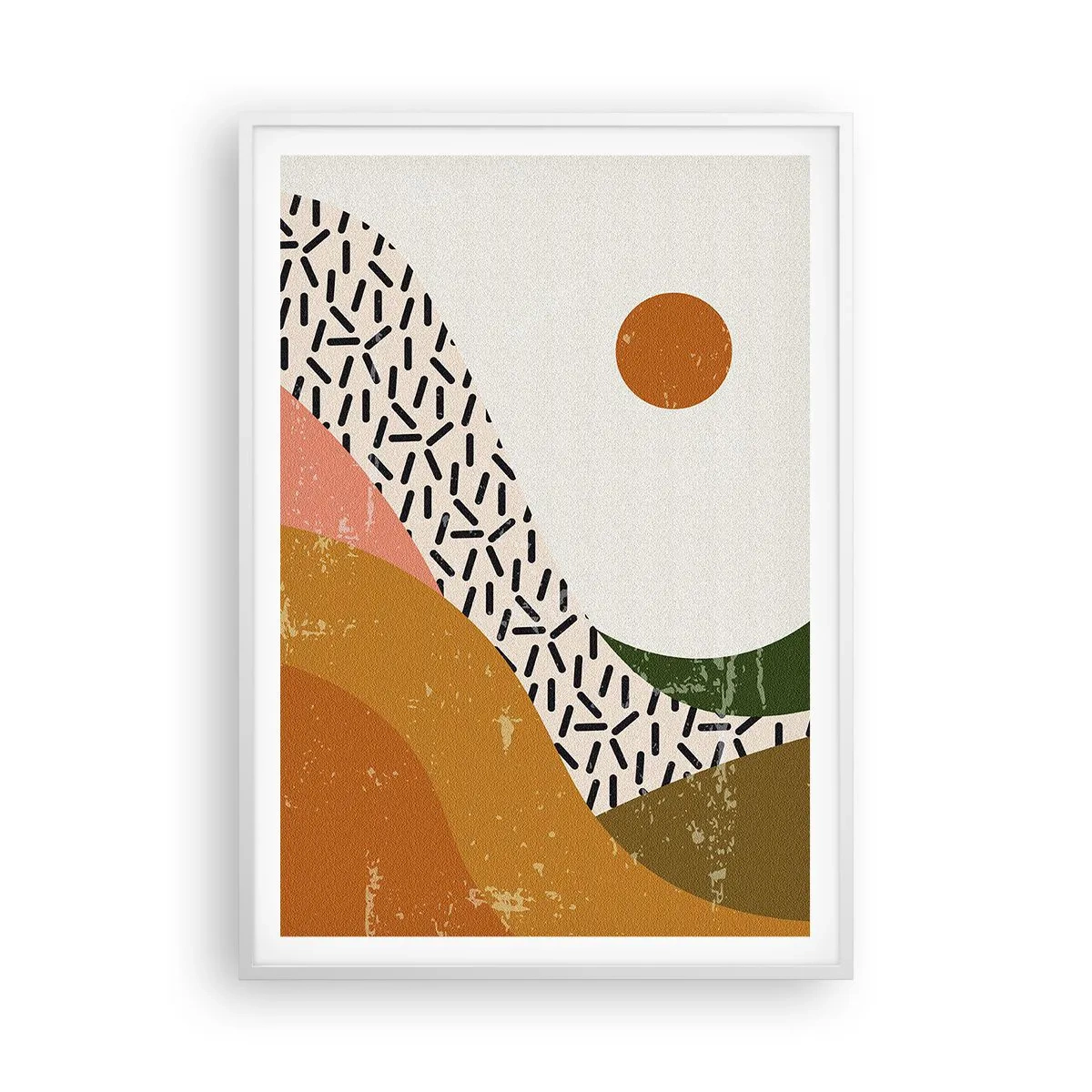 Affiche dans un cadre blanc - Poster - Abstraction solaire - 70x100 cm