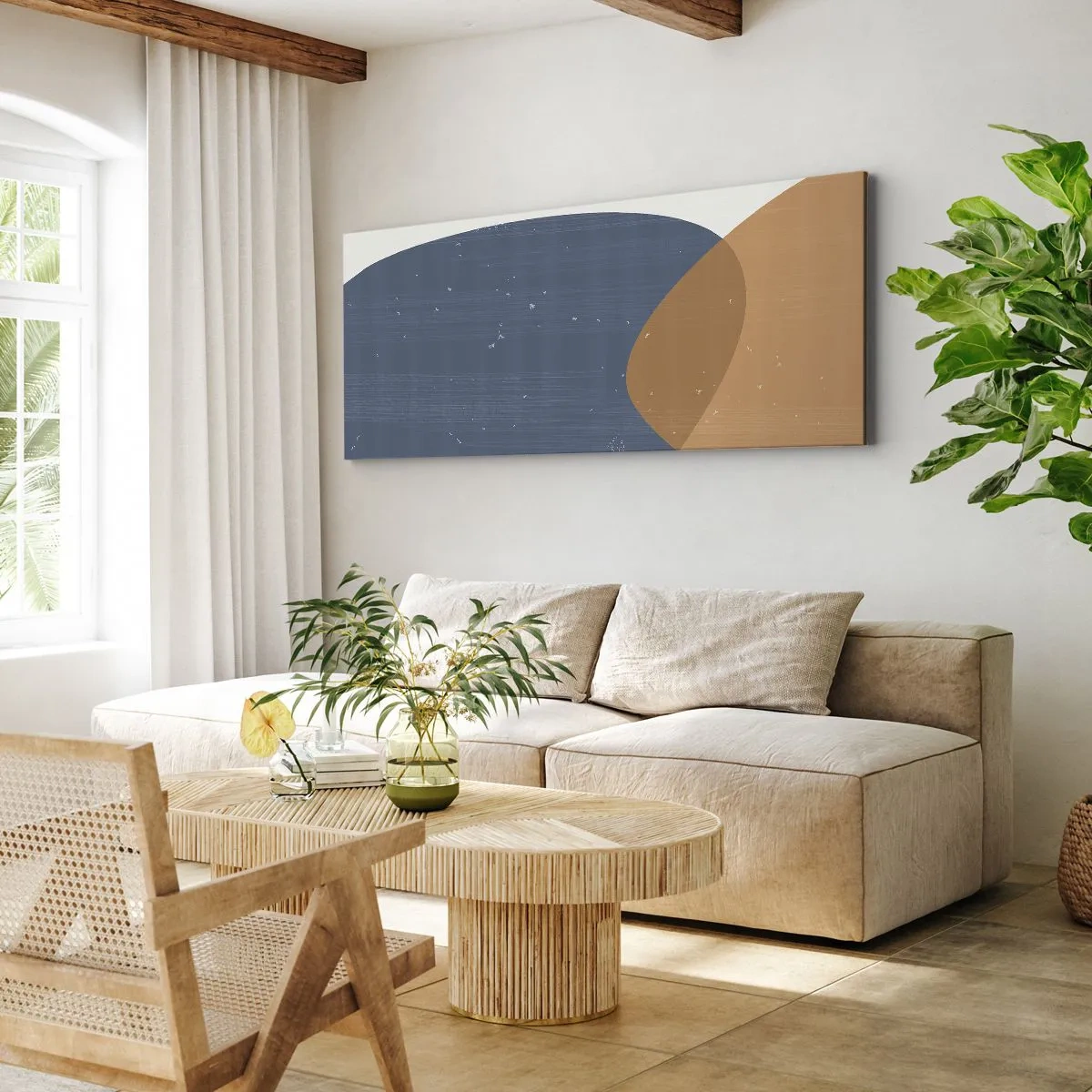 Impression sur toile - Image sur toile - Ovales et influences - 100x40 cm