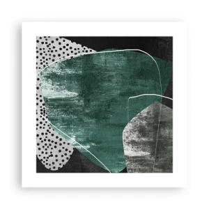 Affiche - Poster - Abstraction colorée avec feuille d'or - 40x40 cm