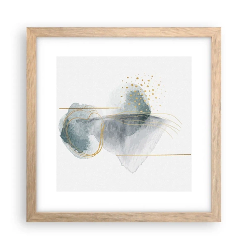 Affiche dans un chêne clair - Poster - À propos de la relation entre le gris et l'or - 30x30 cm