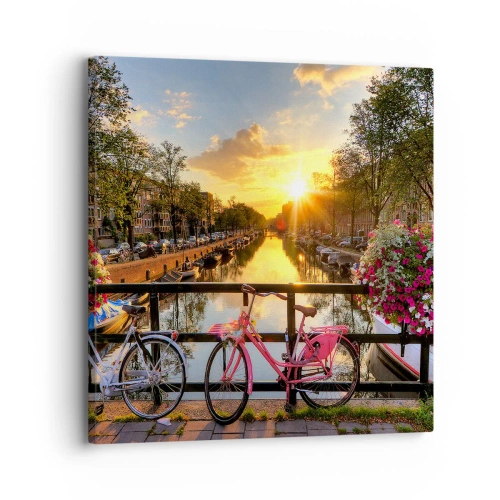 Impression sur toile - Image sur toile - Matin de printemps à Amsterdam - 30x30 cm