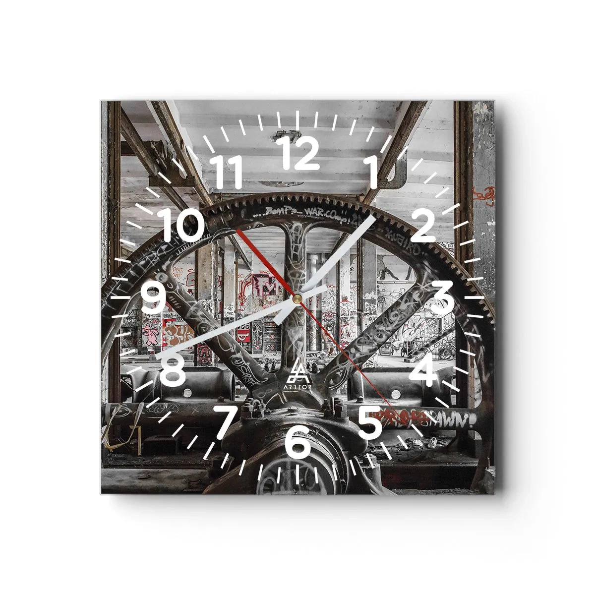 Horloge murale - Pendule murale - Vie secrète d'une usine - 40x40 cm