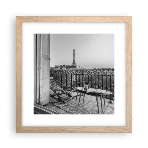 Affiche dans un chêne clair - Poster - Après-midi parisien - 30x30 cm