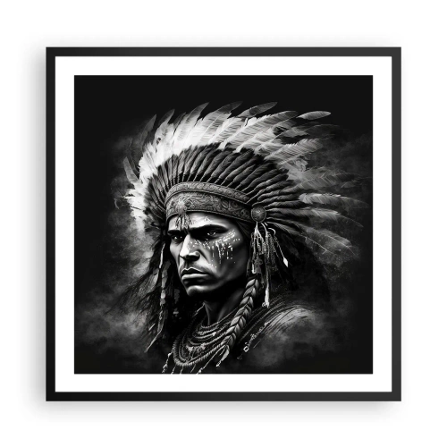 Affiche dans un cadre noir - Poster - Un leader et un guerrier - 60x60 cm