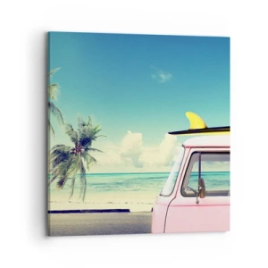 Impression sur toile - Image sur toile - Il est temps de commencer les vacances - 70x70 cm