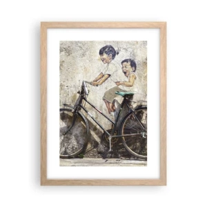 Affiche dans un chêne clair - Poster - Vrai ou faux? - 30x40 cm