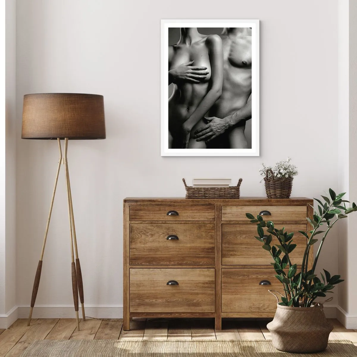 Affiche dans un cadre blanc - Poster - Adam et Eve - 30x40 cm