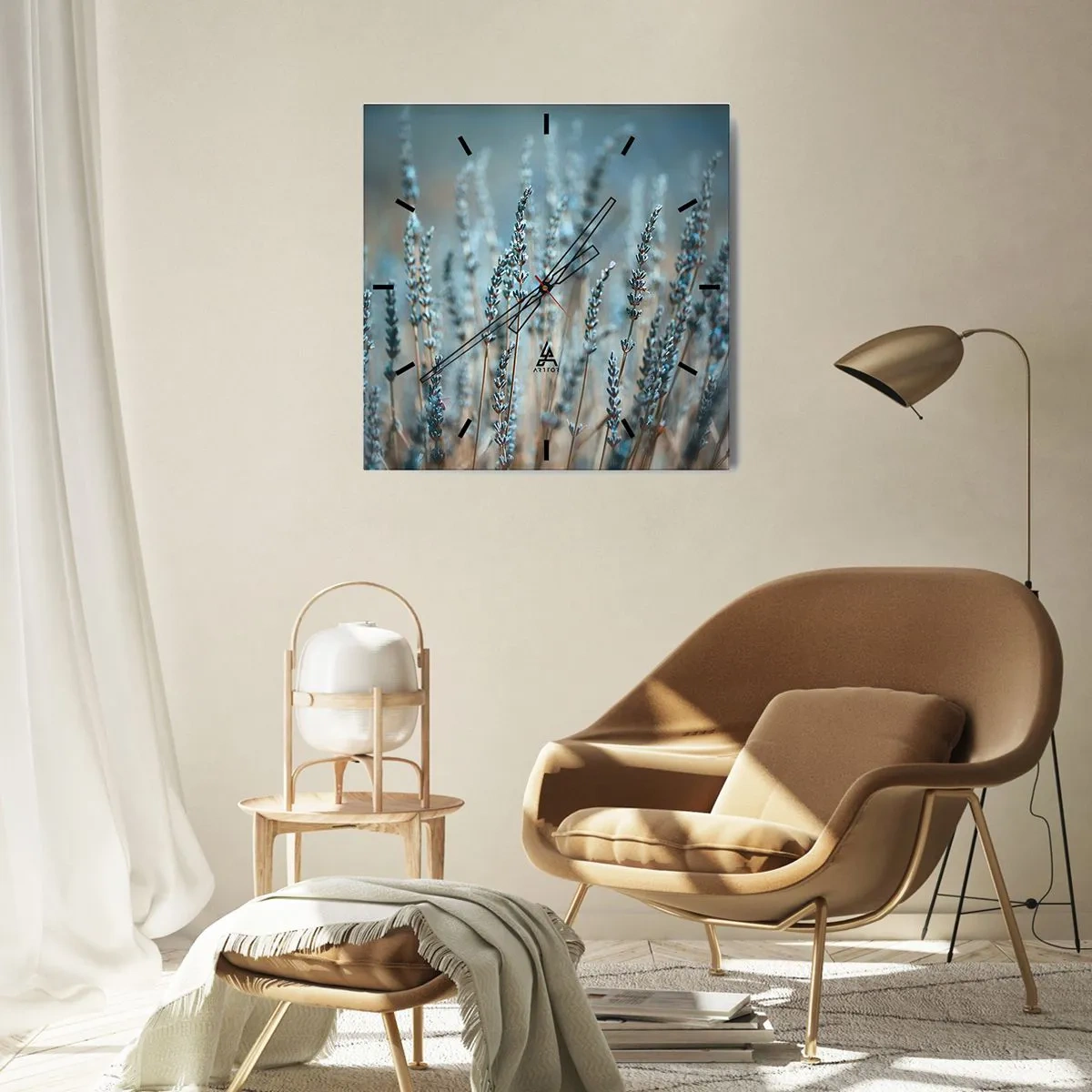 Horloge murale - Pendule murale - Tige odorante - 40x40 cm