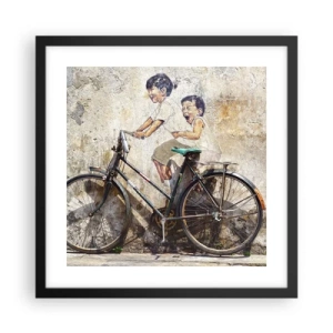 Affiche dans un cadre noir - Poster - Vrai ou faux? - 40x40 cm