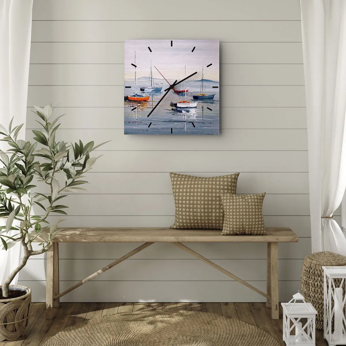 Horloge murale - Pendule murale - Un repos bien mérité - 40x40 cm