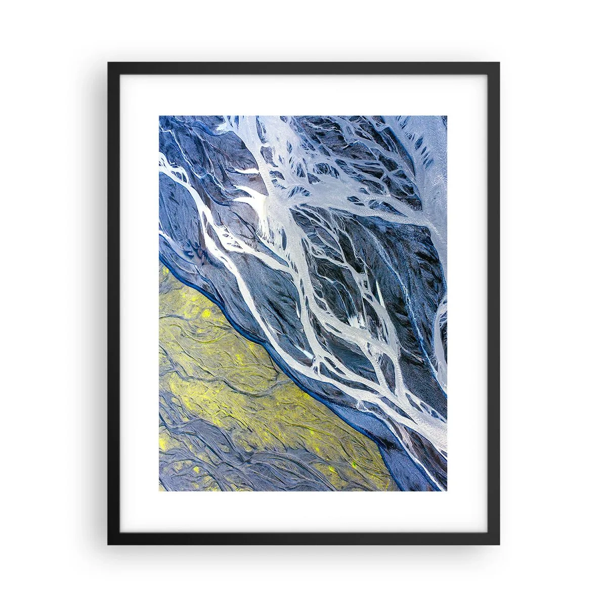 Affiche dans un cadre noir - Poster - Peintures rupestres de la nature - 40x50 cm