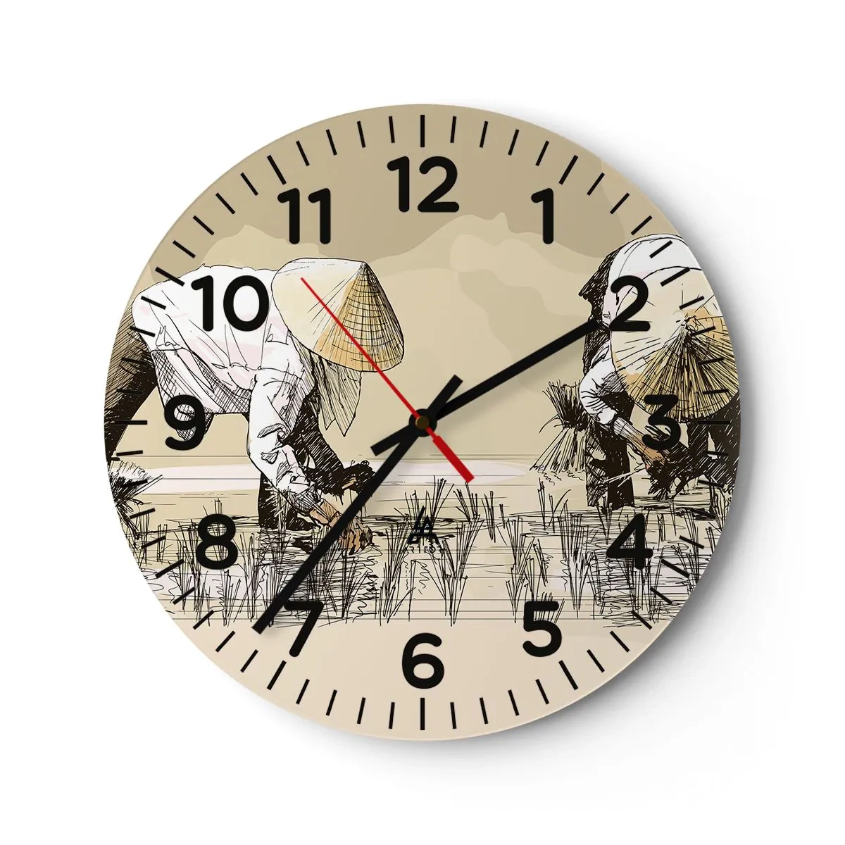 Horloge murale - Pendule murale - Récolte réussie - 30x30 cm
