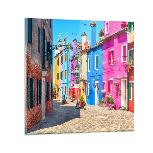 Impression sur verre - Image sur verre - Ville "Sous les perroquets" - 30x30 cm