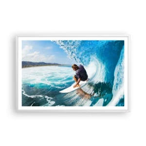 Affiche dans un cadre blanc - Poster - Danse avec les vagues - 91x61 cm