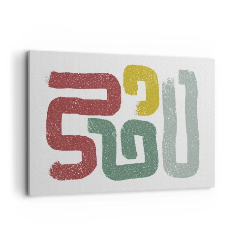 Impression sur toile - Image sur toile - Motifs géométriques colorés dans un style abstrait - 120x80cm - Dans une langue inconnue - Décoration murale moderne pour le salon et la chambre ARTTOR