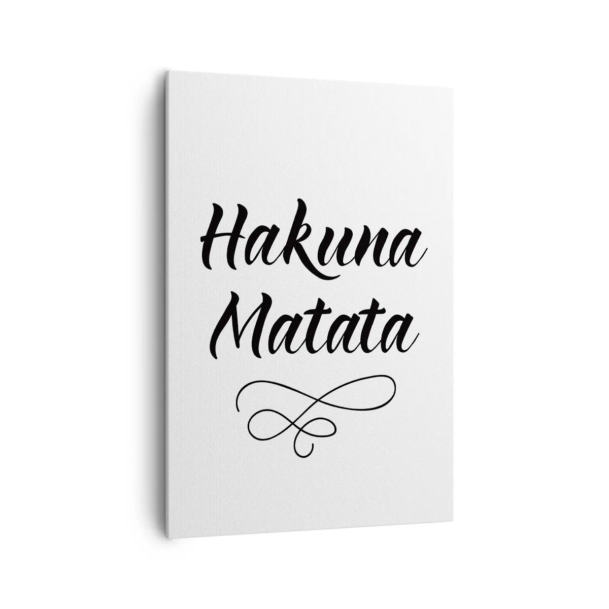 Impression sur toile - Image sur toile - Citation de Hakuna Matata en police élégante sur fond blanc - 70x100cm - Le meilleur conseil - Décoration murale moderne pour le salon et la chambre ARTTOR