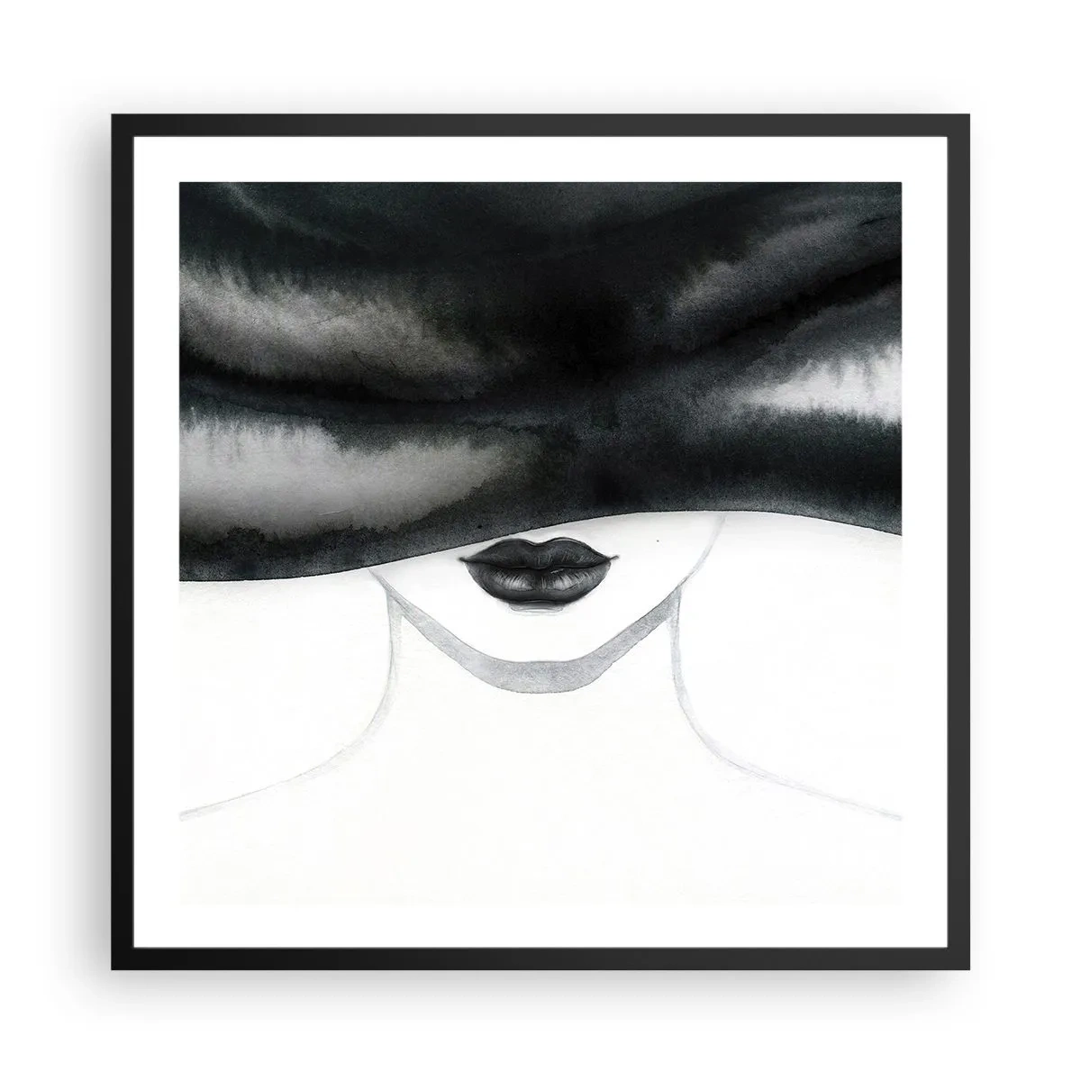 Affiche dans un cadre noir - Poster - Un mystère sensuel - 60x60 cm