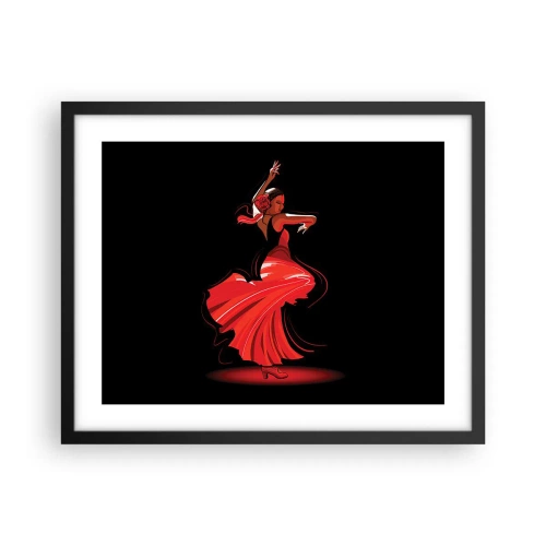 Affiche dans un cadre noir - Poster - L'esprit fougueux du flamenco - 50x40 cm