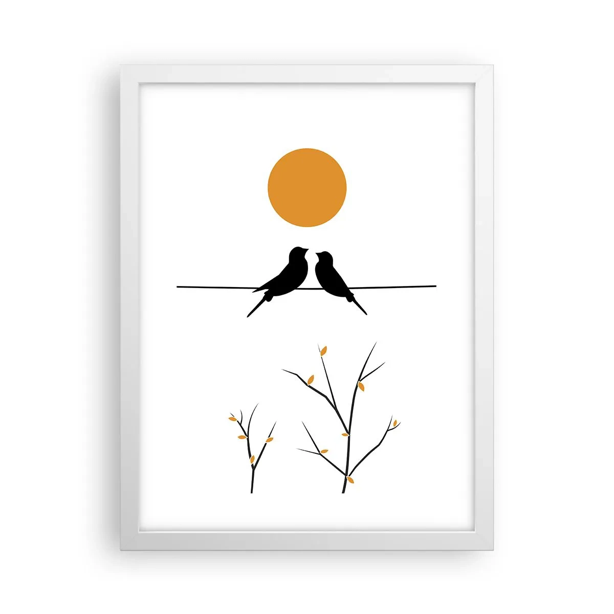 Affiche dans un cadre blanc - Poster - Soirée pour rossignols - 30x40 cm