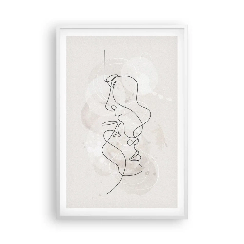 Affiche dans un cadre blanc - Poster - Emmêlé dans une étreinte - 61x91 cm