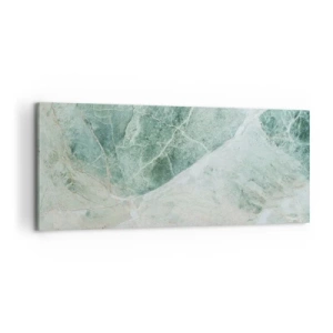 Impression sur toile - Image sur toile - Marbre vert aux délicates veines blanches - 120x50cm - La noble froideur de la pierre - Décoration murale moderne pour le salon et la chambre ARTTOR