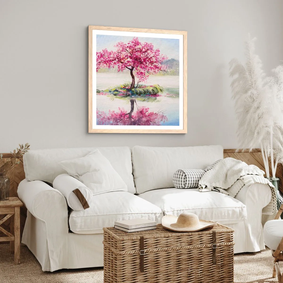 Affiche dans un chêne clair - Poster - Fête du Printemps - 40x40 cm