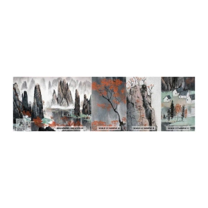 Échantillon de Papier Peint Premium Canvas - De puissants gardiens - Abstraction, Fantaisie, Paysage - 100x30 cm