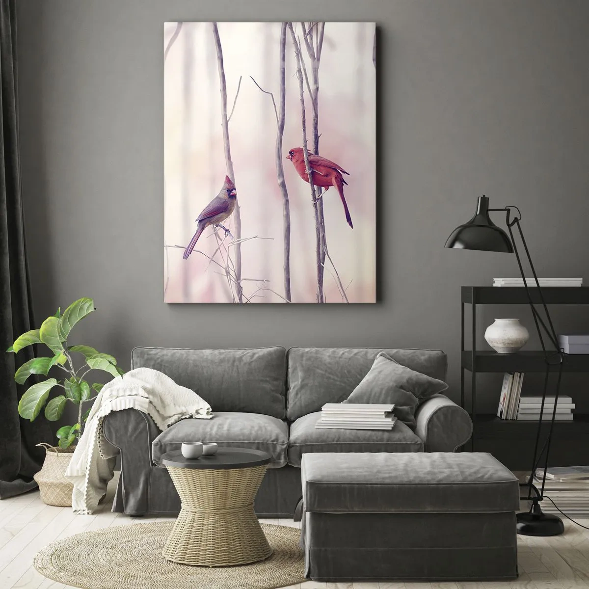 Impression sur toile - Image sur toile - Conte de la forêt rose - 65x120 cm