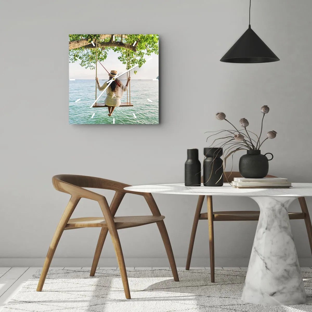 Horloge murale - Pendule murale - La vie est belle - 40x40 cm