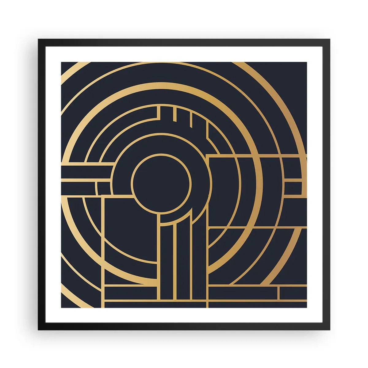 Affiche dans un cadre noir - Poster - Rotation des éléments - 60x60 cm