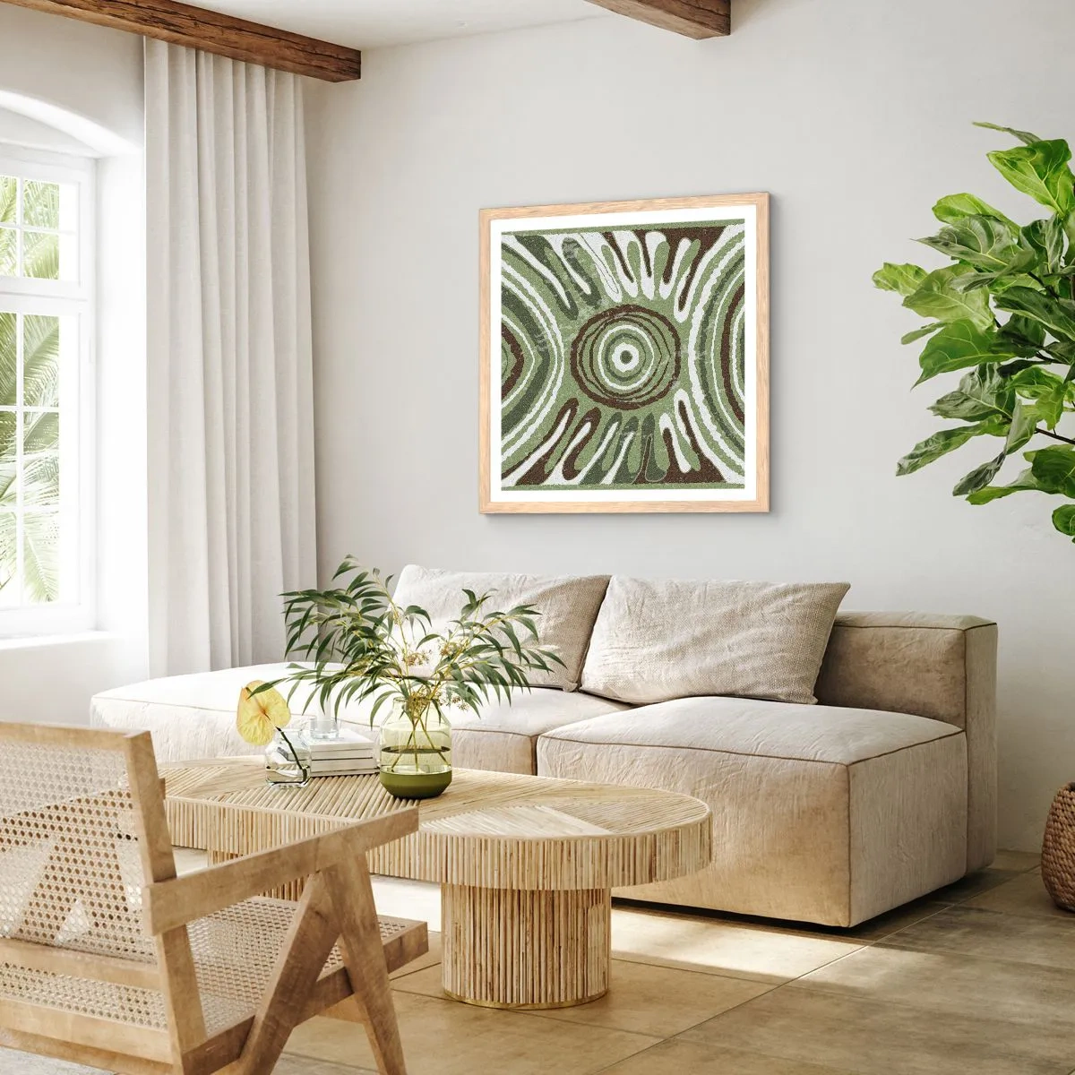 Affiche dans un chêne clair - Poster - Une explosion d'émotions - 40x40 cm