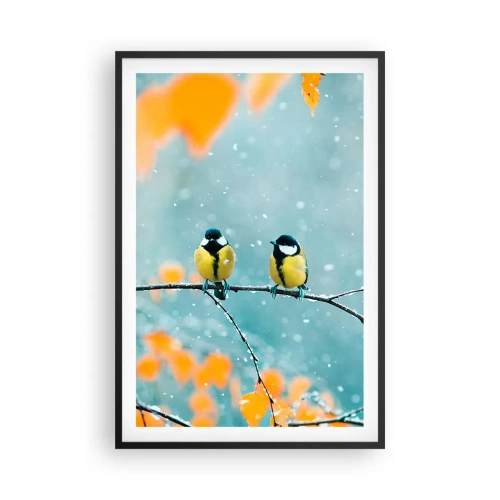Affiche dans un cadre noir - Poster - Potins d'oiseaux - 61x91 cm