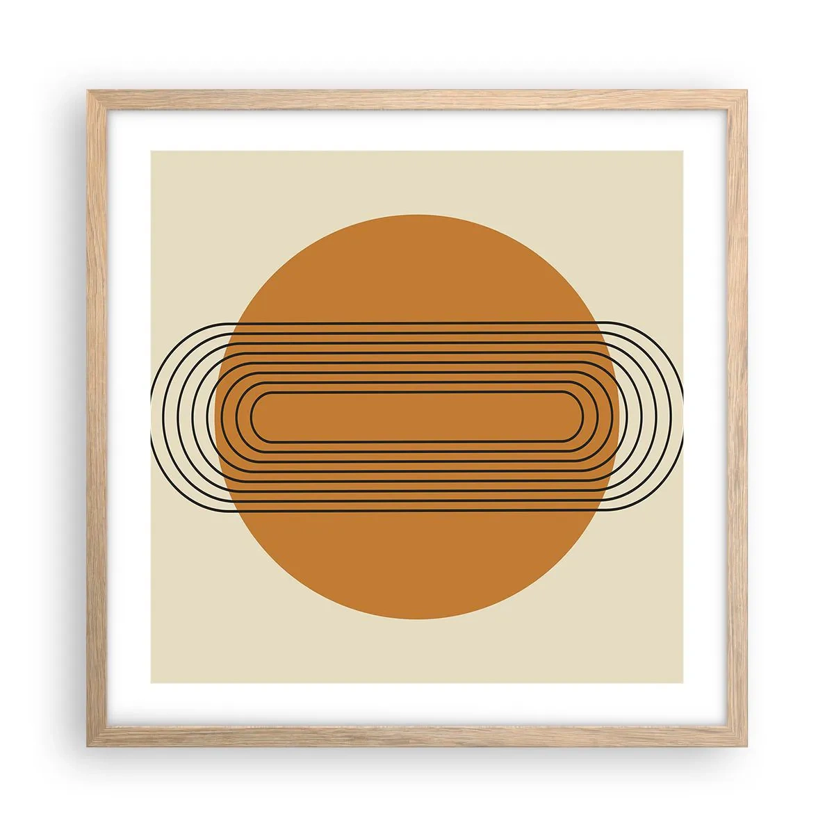 Affiche dans un chêne clair - Poster - Plan idéal - 50x50 cm