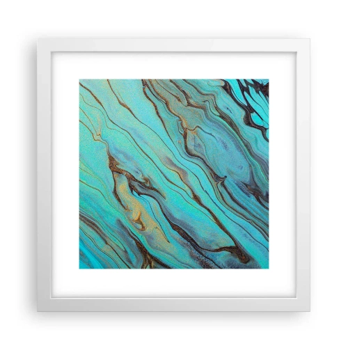 Affiche dans un cadre blanc - Poster - Marée turquoise - 30x30 cm