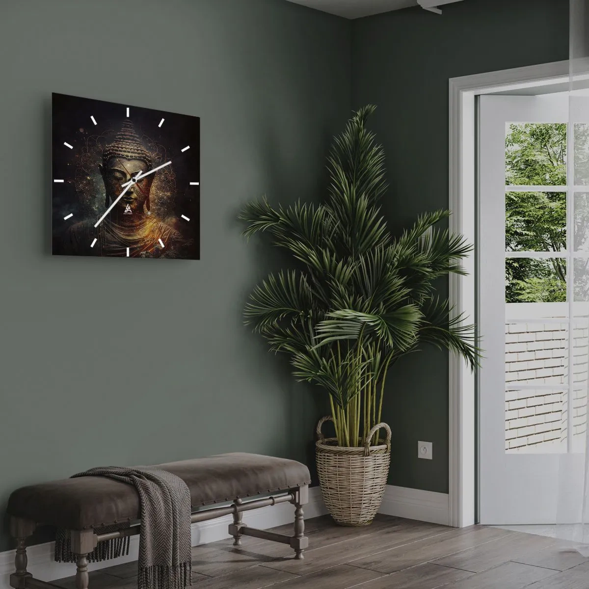 Horloge murale - Pendule murale - Équilibre spirituel - 30x30 cm