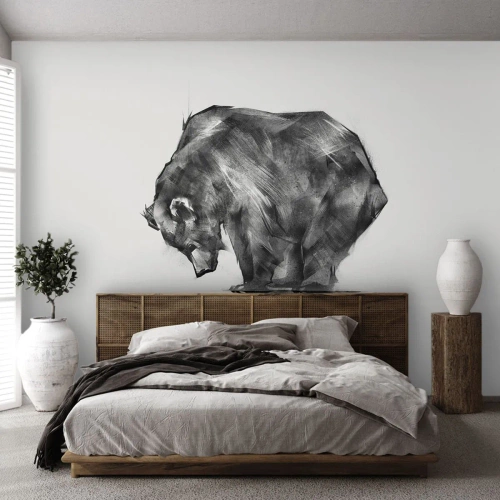 Papier Peint Photo Premium Canvas - Ravi de rencontrer quelqu'un de proche - Abstraction, Ours polaire, Nature - 200x140 cm