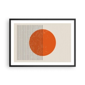 Affiche dans un cadre noir - Poster - Soleil minimaliste aux lignes géométriques - 70x50cm - Toujours le soleil - Décoration murale moderne pour le salon et la chambre ARTTOR