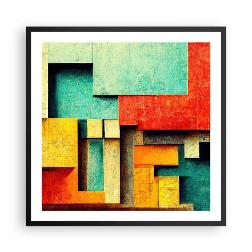 Affiche dans un cadre noir - Poster - Festival des angles droits - 60x60 cm