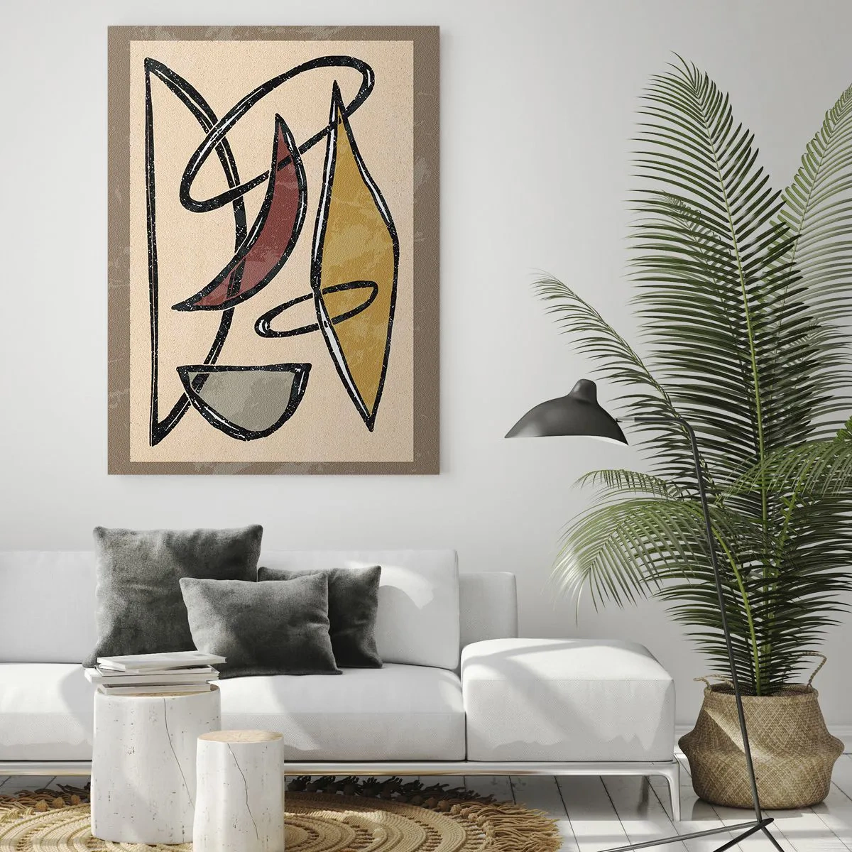 Impression sur verre - Image sur verre - Composition – arcs et ovales - 70x100 cm