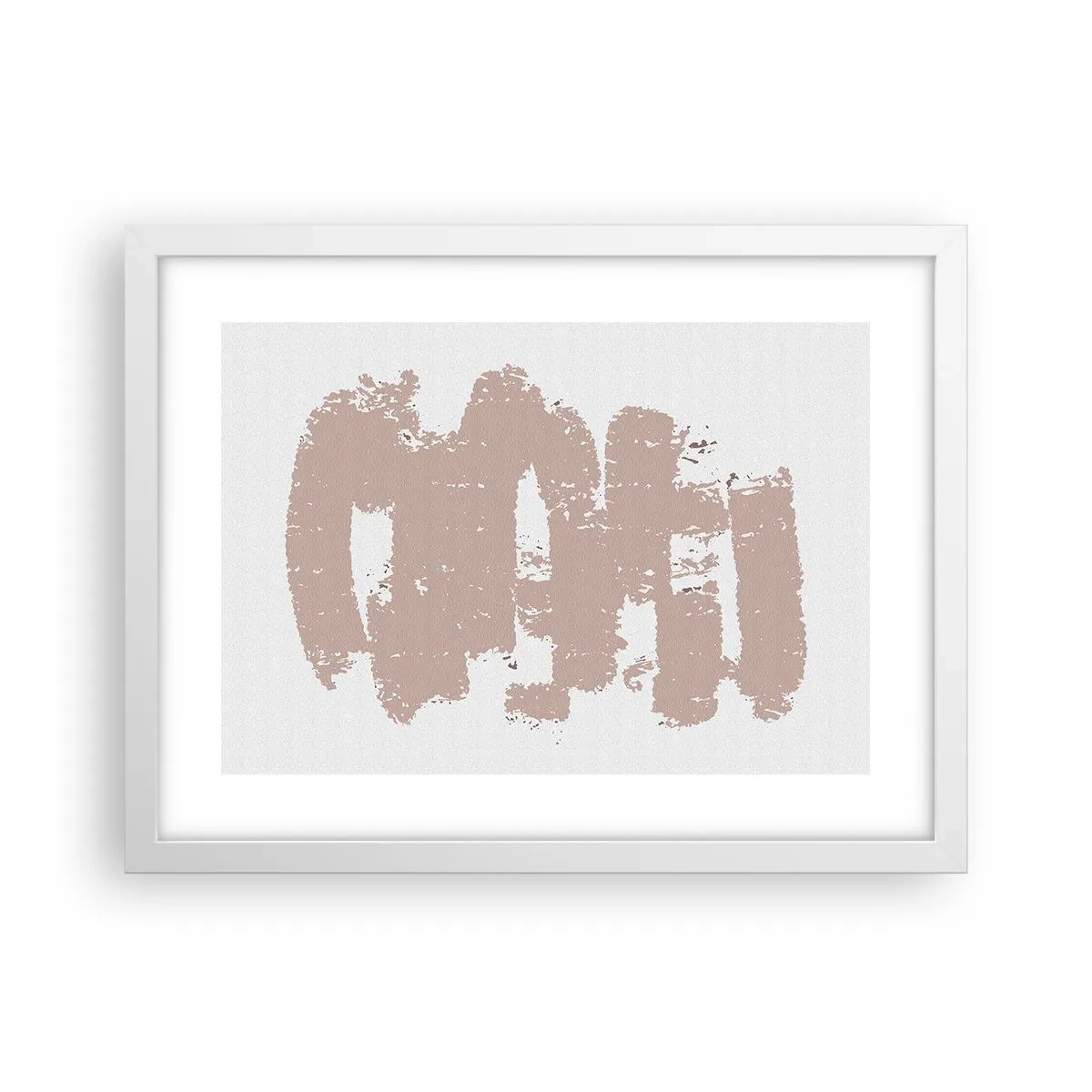 Affiche dans un cadre blanc - Poster - Abstraction en rose tendre - 40x30 cm