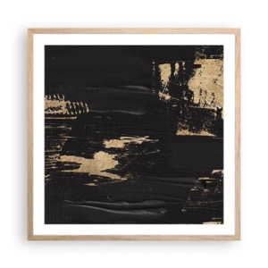 Affiche dans un chêne clair - Poster - Empreinte du toucher - 60x60 cm