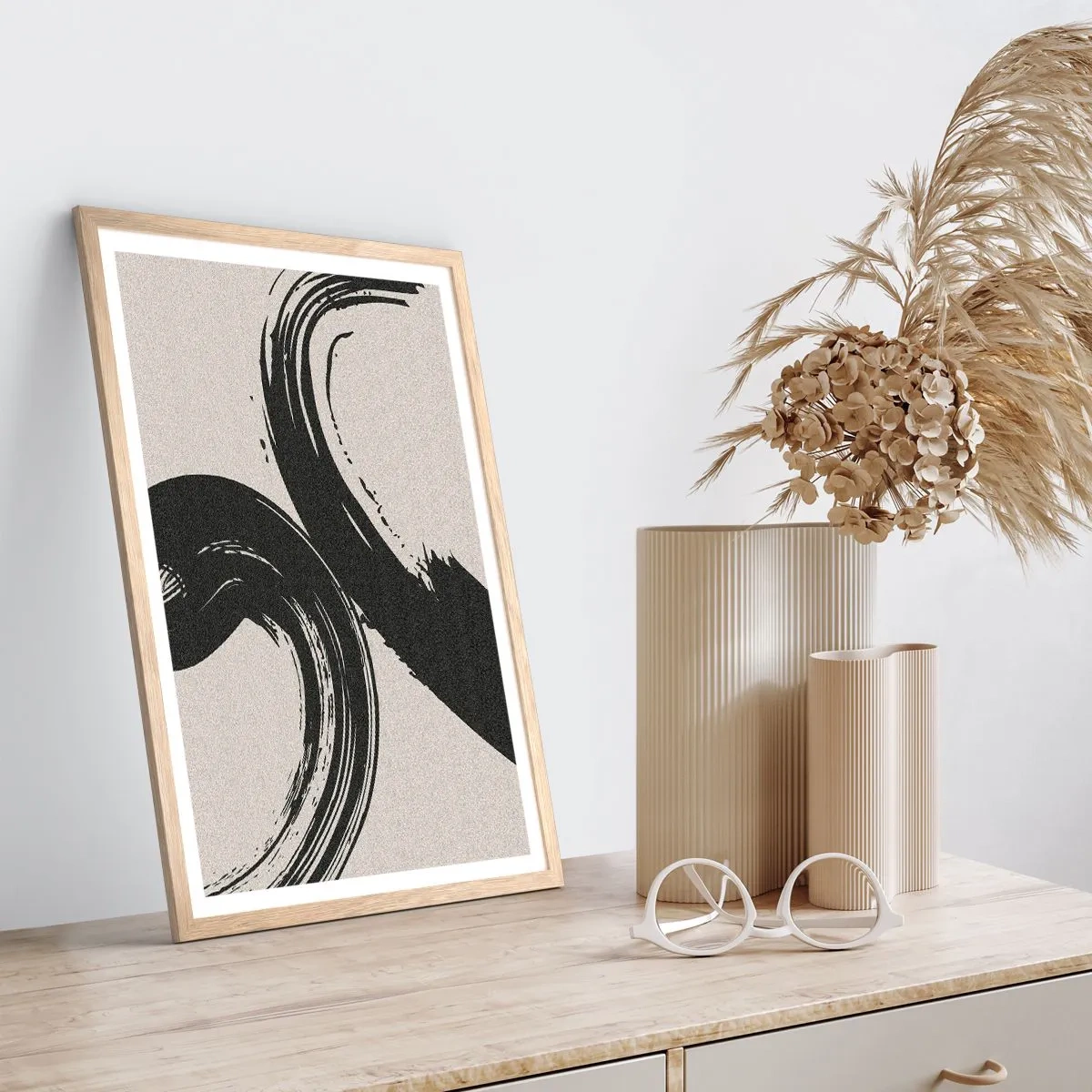 Affiche dans un chêne clair - Poster - Balayage circulaire - 70x100 cm