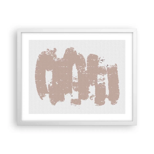 Affiche dans un cadre blanc - Poster - Abstraction en rose tendre - 50x40 cm