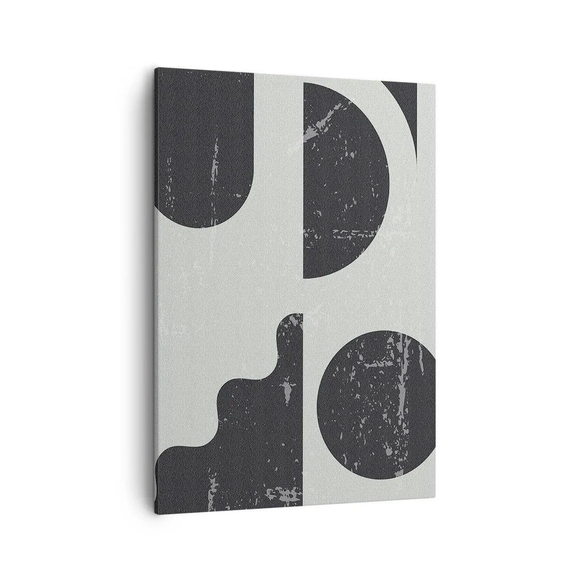 Impression sur toile - Image sur toile - Motifs géométriques dans les tons de noir et de gris - 50x70cm - Composition dessus et dessous - Décoration murale moderne pour le salon et la chambre ARTTOR