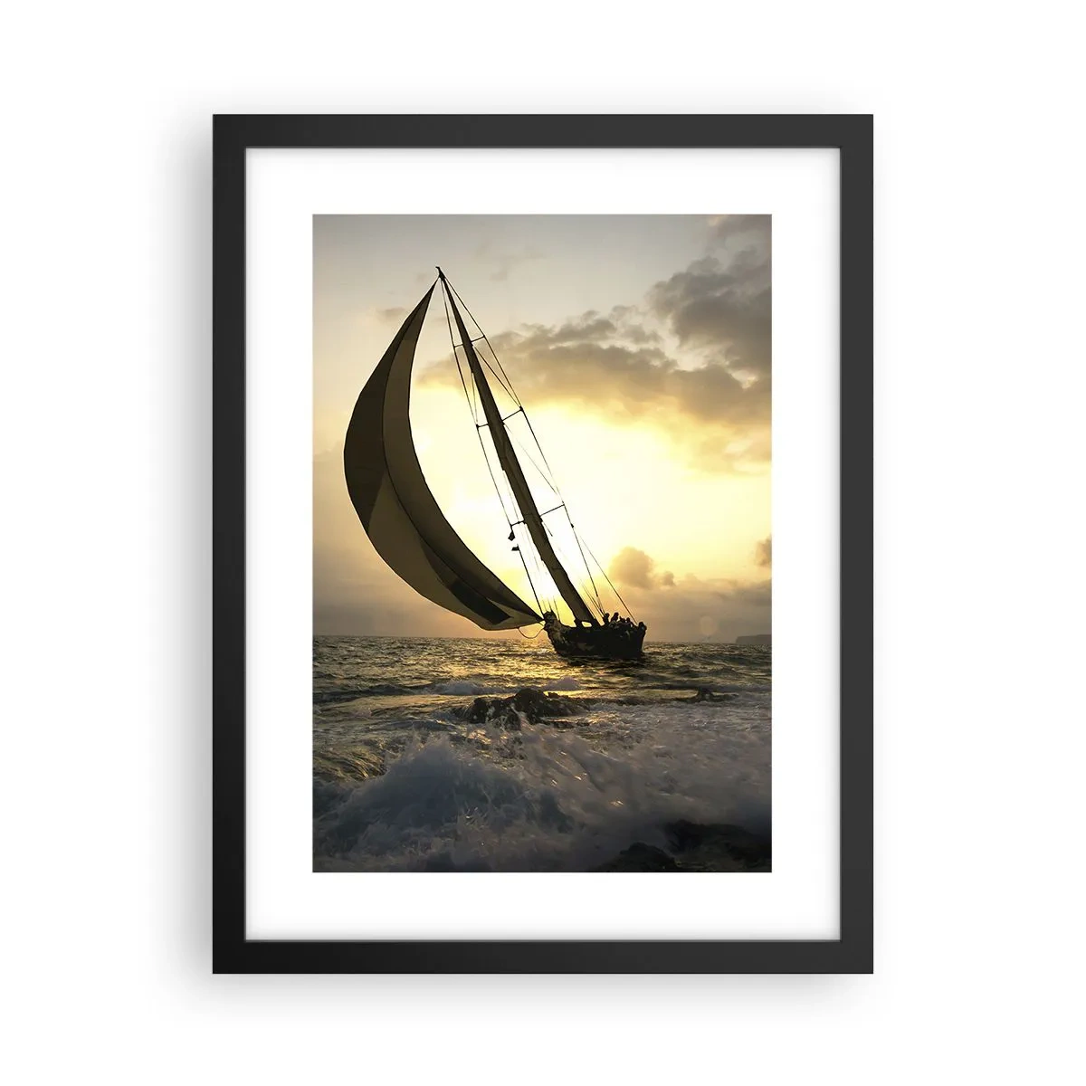 Affiche dans un cadre noir - Poster - Avec le vent et contre le vent - 30x40 cm