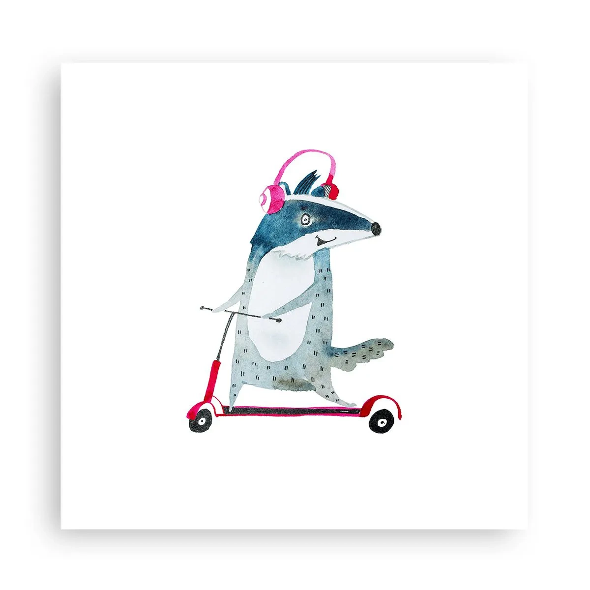 Affiche - Poster - La joie du blaireau - 30x30 cm