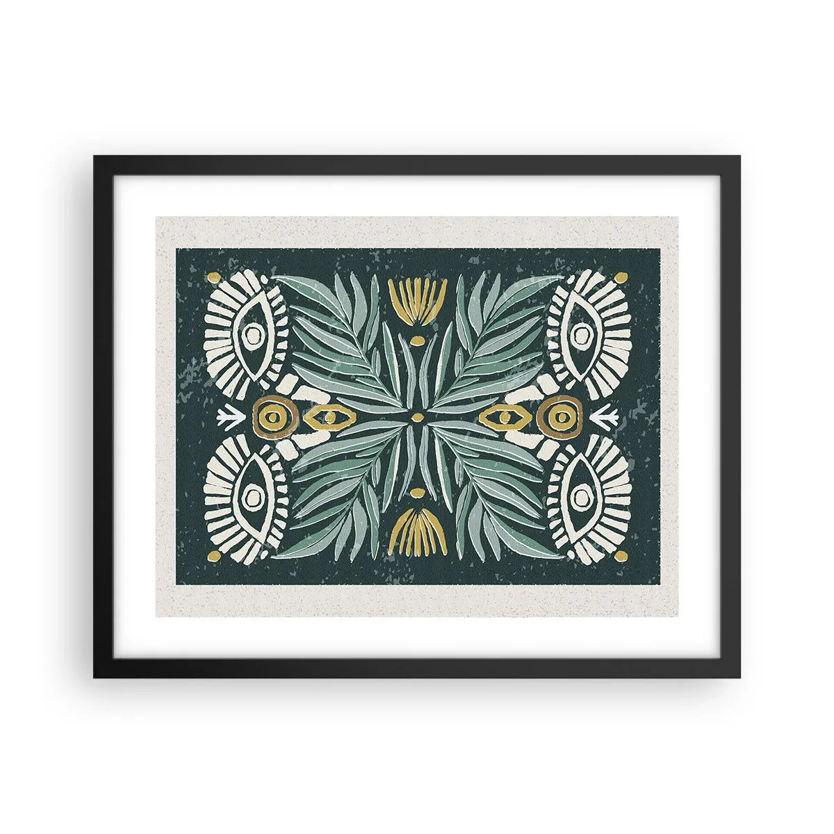 Affiche dans un cadre noir - Poster - Comme une découpe folklorique - 50x40 cm