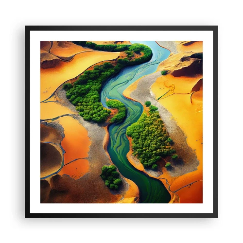 Affiche dans un cadre noir - Poster - Rivière vivifiante - 60x60 cm