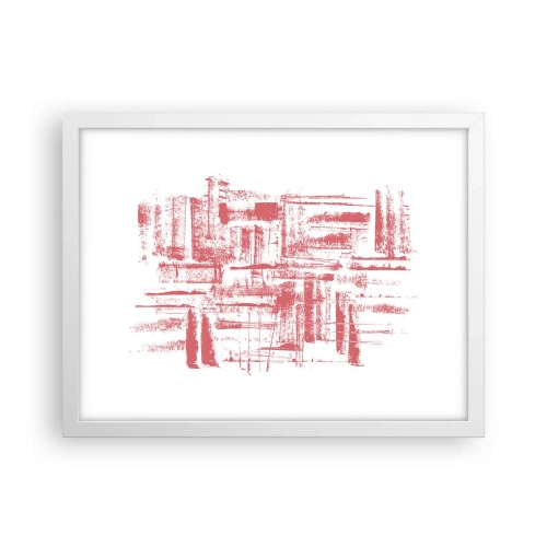 Affiche dans un cadre blanc - Poster - La ville rouge - 40x30 cm