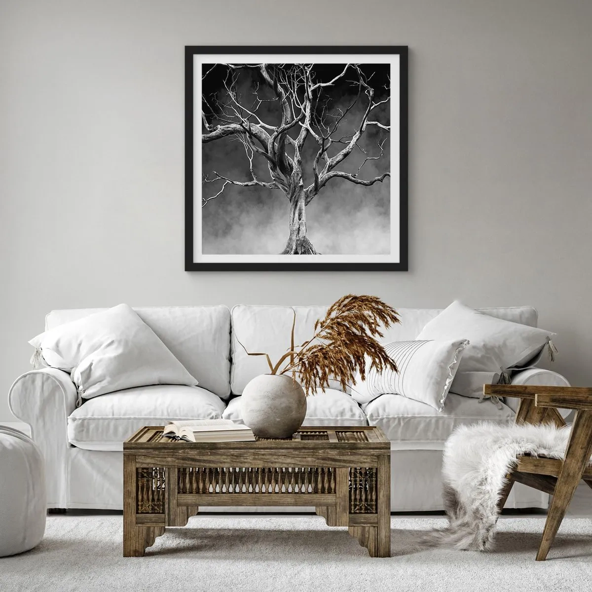 Affiche dans un cadre noir - Poster - Primordial et sacré - 50x50 cm